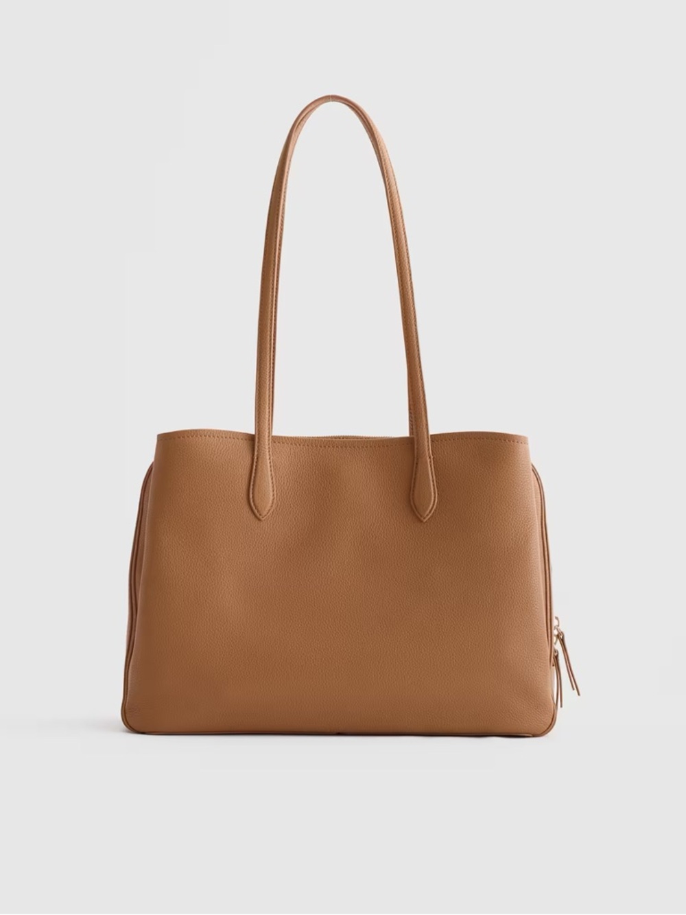 EUC Quince Italian Leather Triple Compartment Work Tote, Cognac